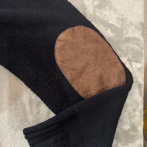 Vintage polo Ralph Lauren double zipper elbow patch cable knit  sweater - Picture 8 of 15